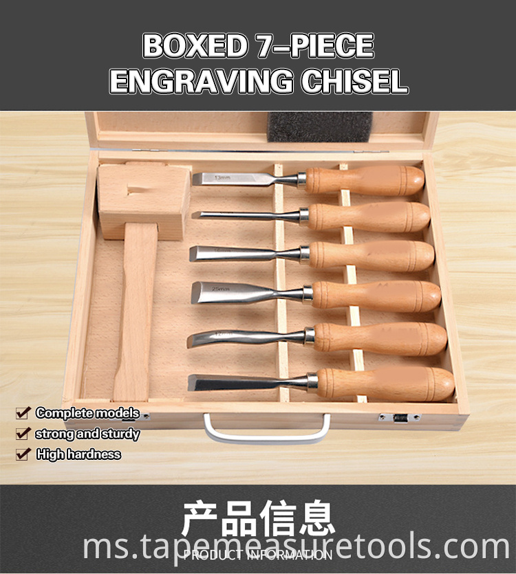 Probon Various Styles CRV Double Color Durable Woodwork Wood Carving Chisel Set